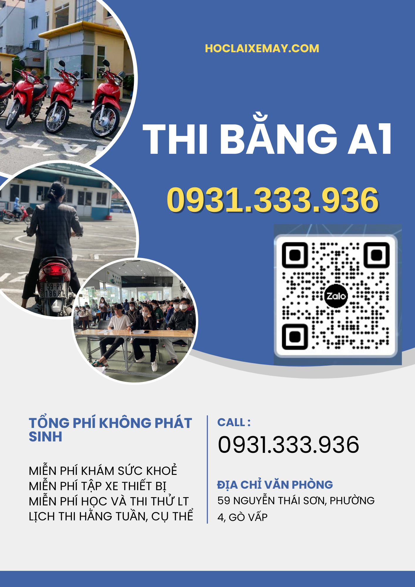 LỊCH THI LẤY BẰNG XE MÁY A1 TRƯỚC TẾT 2024